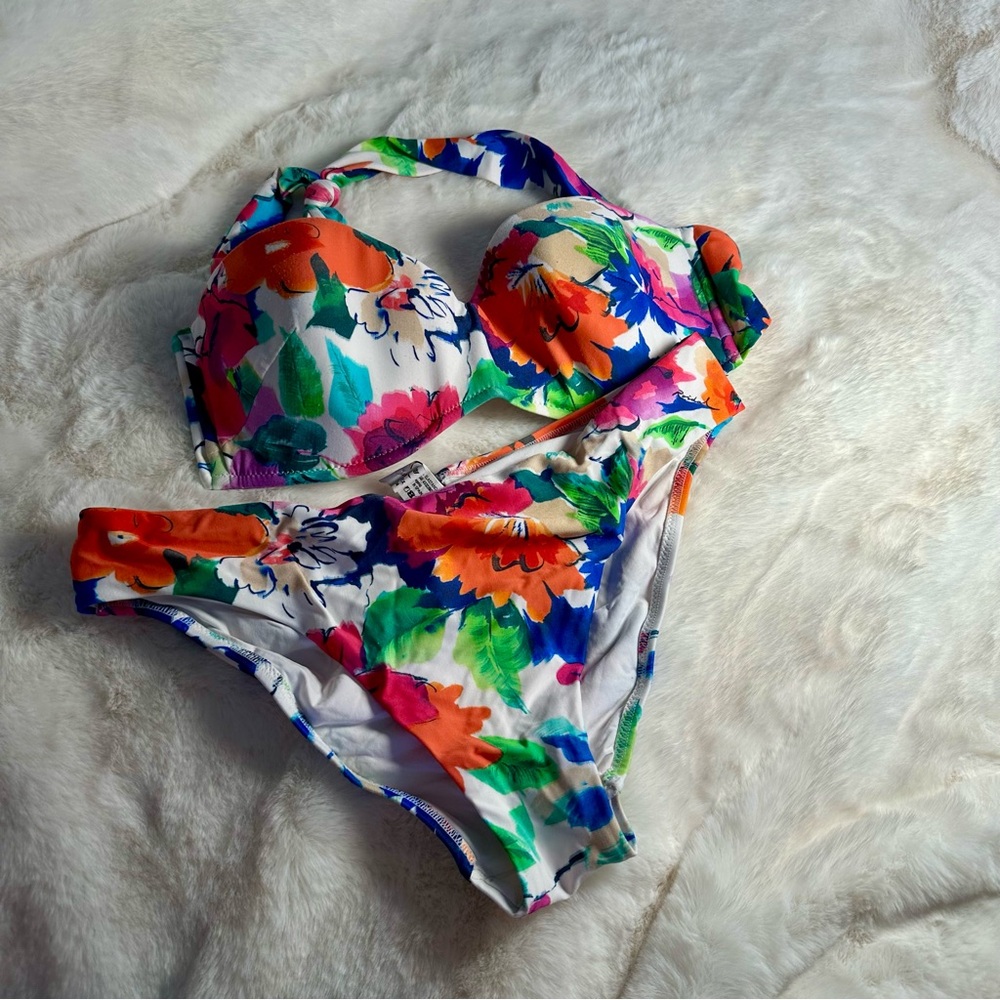 Colorful Floral Bikini Set Size 12 Roidal